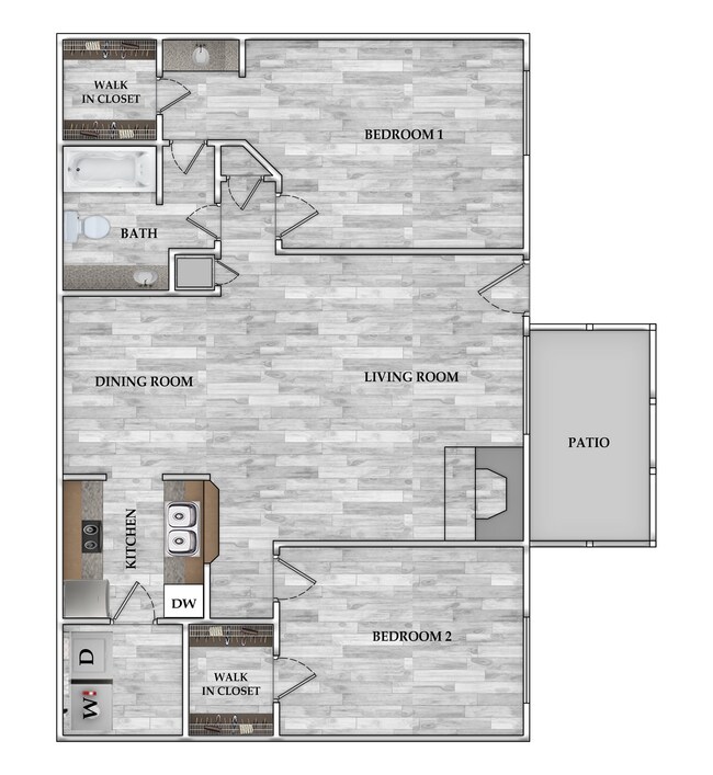 2x1 877 SF 803 floor plan
